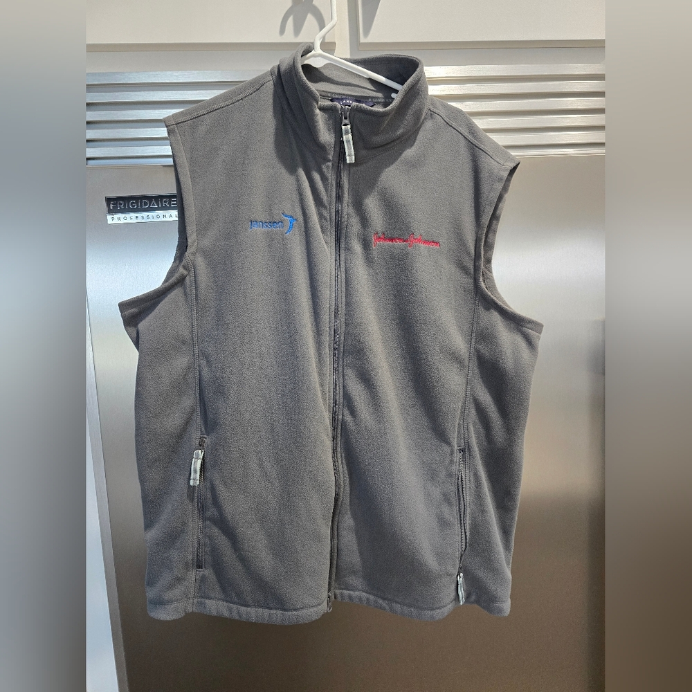 Men's Fleece Lands End Johnson & Johnson Vest XL